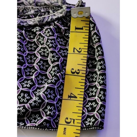 Max Studio Floral‎ Boat Neck Ruffle Elastic Hem Top Blouse Black Womens Size S - Picture 8 of 9